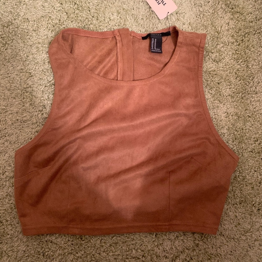 Forever 21 cropped “suede” shirt
